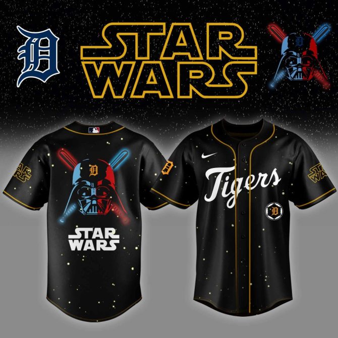 Limited Edition Star Wars X Tigers Baseball Jersey – Ultimate Fan Gear!