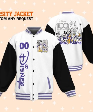 Custom Disney Varsity Jacket - 100Th Anniversary Edition With Your Name - Limited Edition!