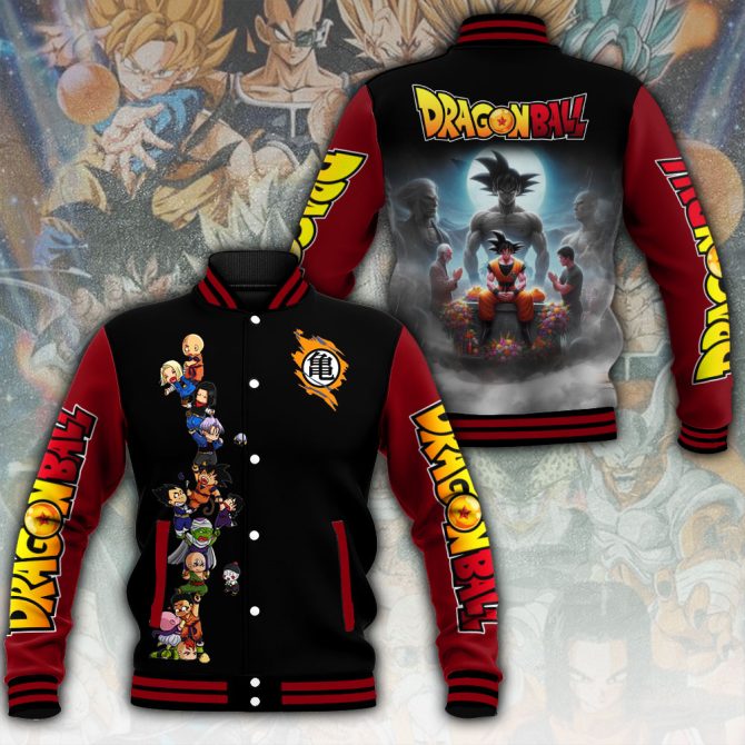 Dragon Ball Z Anime Varsity Jacket - Iconic Goku & Friends Design, Perfect Gift For Fans