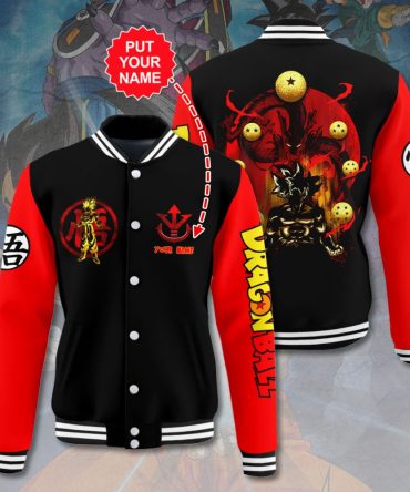 Custom Dragon Ball Varsity Jacket - Personalize With Your Name, Stylish Anime Fan Gear