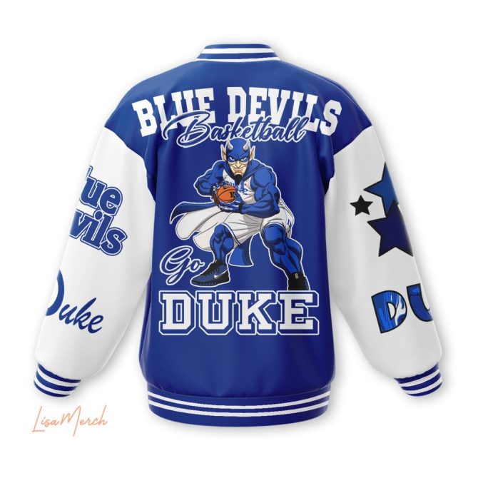 Blue & White Varsity Jacket - Premium Embroidered Design, Unisex Sportswear, Bold Graphic Style - Image 2