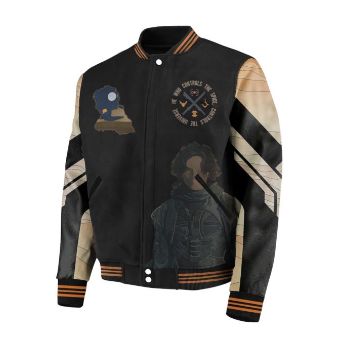 Dune Movie Varsity Jacket - Fear Is The Mind Killer Design, Premium Quality Bomber - Image 2
