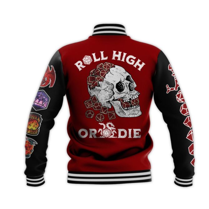 Customizable D&D Varsity Jacket – Roll High Or Die Design, Perfect For Gamers - Image 3