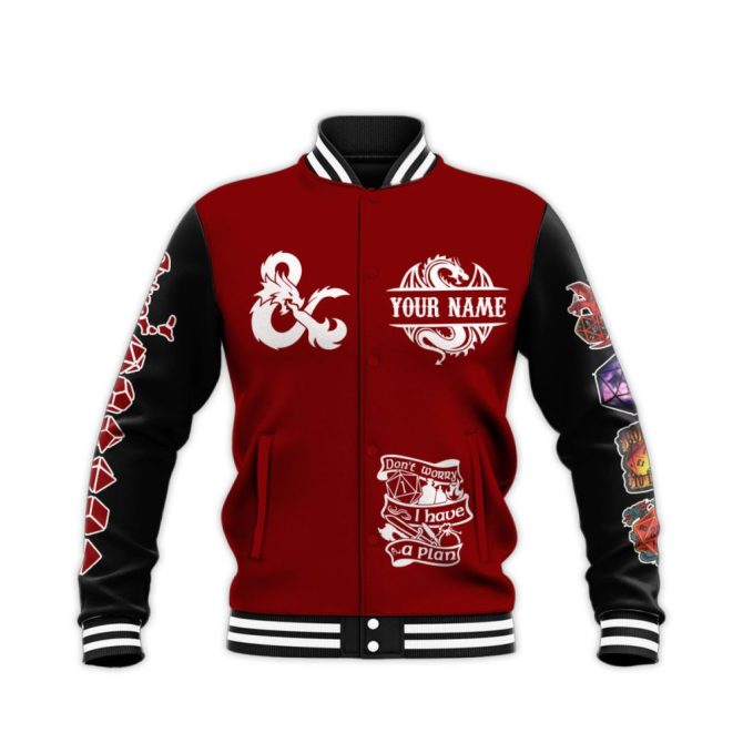 Customizable D&D Varsity Jacket – Roll High Or Die Design, Perfect For Gamers - Image 2