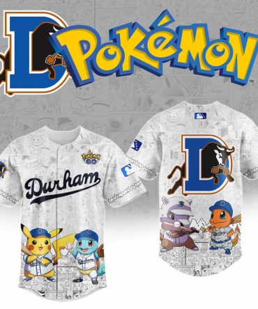 Limited Edition Pokémon X Durham Bulls Baseball Jersey - Pikachu, Squirtle & Charmander Design