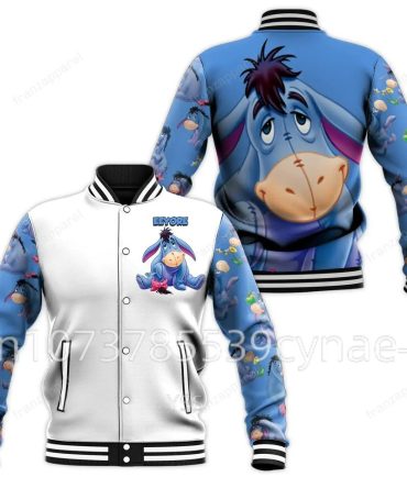 Cozy Eeyore Varsity Jacket – Cute & Stylish Disney Character Design For Fans
