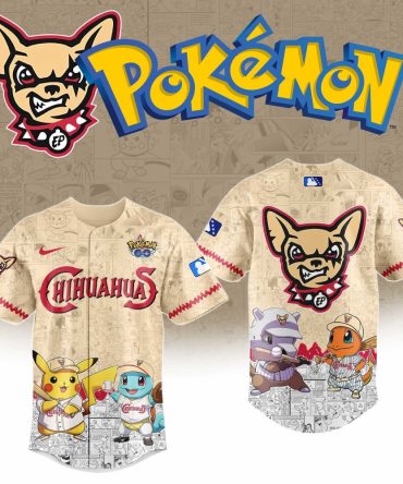 Limited Edition Pokémon X Chihuahuas Baseball Jersey - Pikachu, Charmander & Squirtle Design