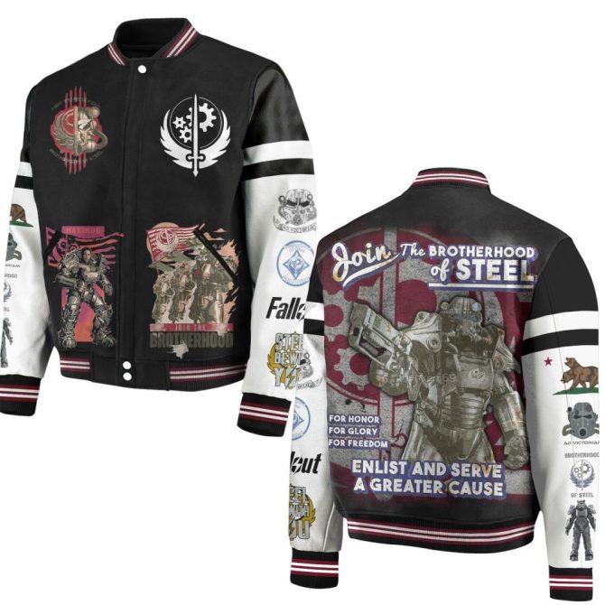 Brotherhood Of Steel Varsity Jacket - Iconic Fallout Gamer'S Apparel