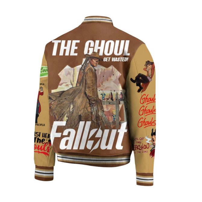 Fallout Ghoul Varsity Jacket - Gamer'S Choice For Style & Comfort, Unisex Design - Image 3