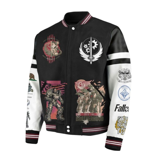 Brotherhood Of Steel Varsity Jacket - Iconic Fallout Gamer'S Apparel - Image 2