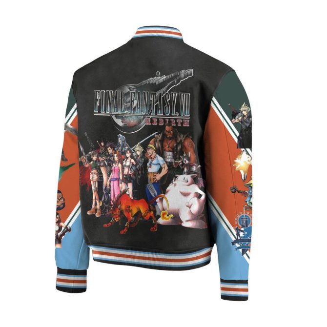 Final Fantasy Vii Rebirth Bomber Jacket – Iconic Characters & Art Design - Image 3