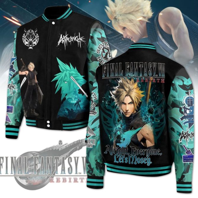 Final Fantasy Vii Rebirth Cloud Strife Bomber Jacket - Stylish Gamer Apparel