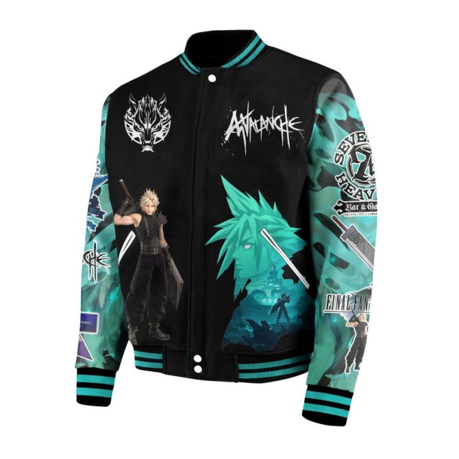 Final Fantasy Vii Rebirth Cloud Strife Bomber Jacket - Stylish Gamer Apparel - Image 4
