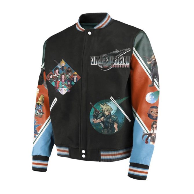 Final Fantasy Vii Rebirth Bomber Jacket – Iconic Characters & Art Design - Image 2