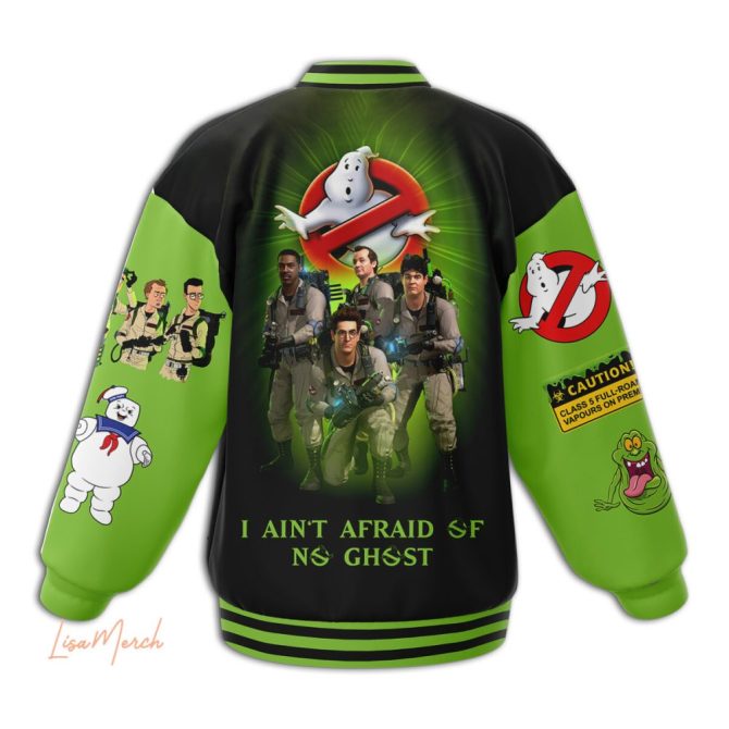 Ghostbusters Varsity Jacket - Retro Movie Fan Apparel, Green & Black, Limited Edition - Image 3