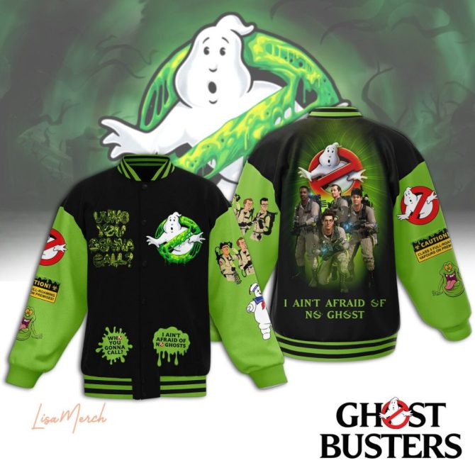 Ghostbusters Varsity Jacket - Retro Movie Fan Apparel, Green & Black, Limited Edition