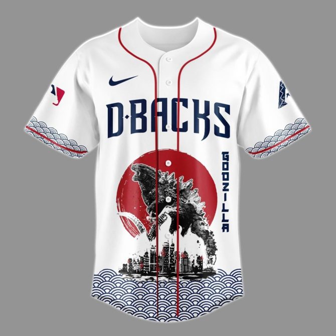 Limited Edition Godzilla X Diamondbacks Baseball Jersey – Unique Design & Premium Quality - Image 2