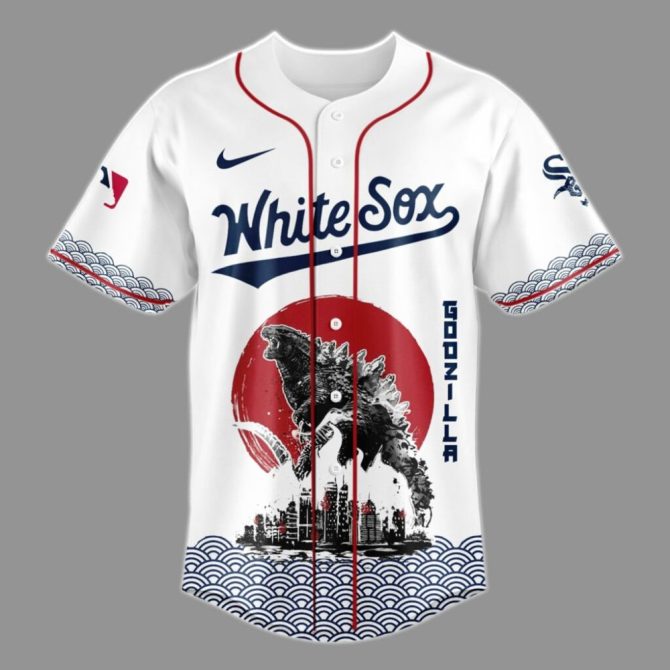 Exclusive Godzilla X White Sox Jersey – Limited Edition Baseball Apparel - Image 2