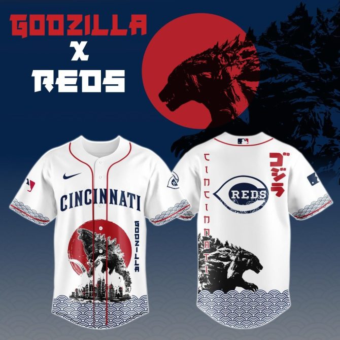 Limited Edition Cincinnati Reds Godzilla Jersey – Unique Design, Perfect For Fans!