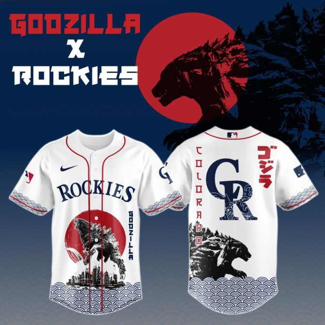 Limited Edition Godzilla X Rockies Baseball Jersey - Exclusive Design, Perfect Gift!