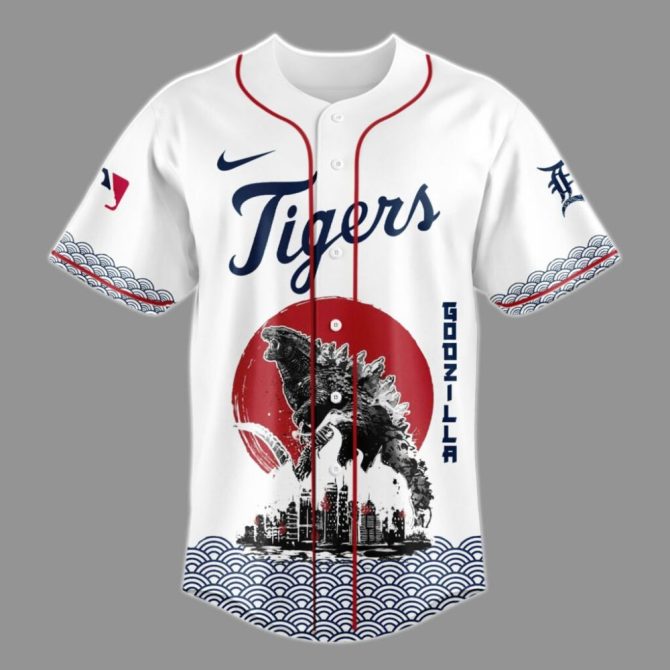 Limited Edition Godzilla X Tigers Baseball Jersey – Unleash Epic Style! - Image 2