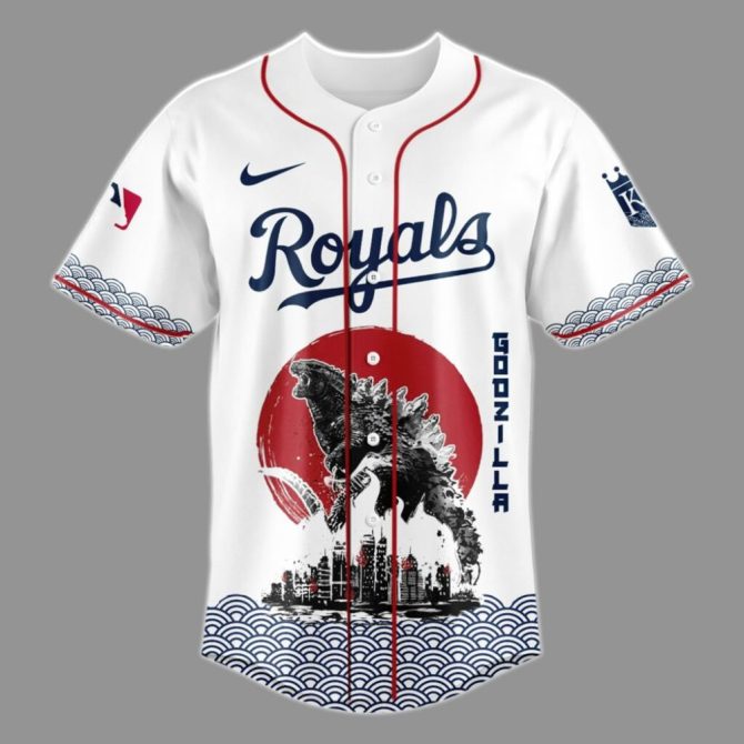 Kansas City Royals X Godzilla Limited Edition Baseball Jersey - Unique Fan Gear - Image 2