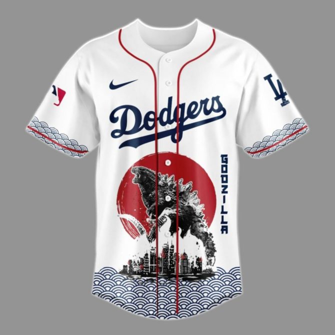 Limited Edition Godzilla X Dodgers Baseball Jersey – Unleash Your Inner Fan With Epic Style! - Image 2