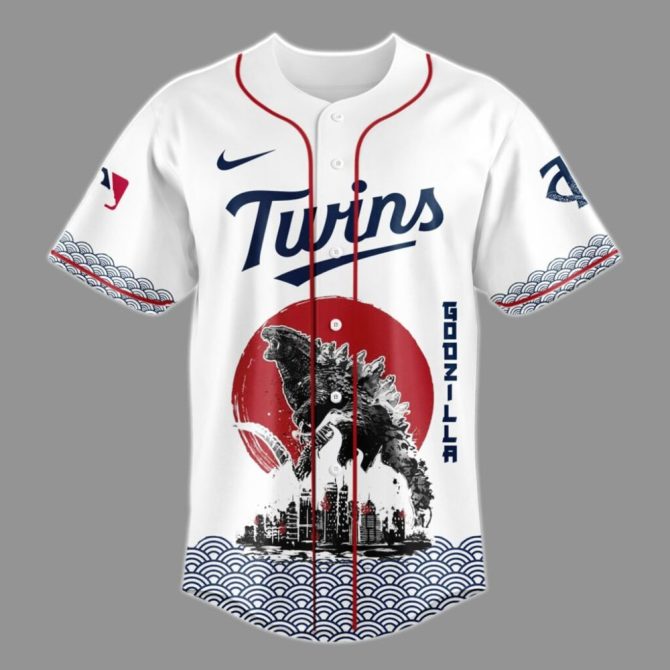 Limited Edition Godzilla X Twins Baseball Jersey – Stylish Fan Gear For Ultimate Collectors - Image 2