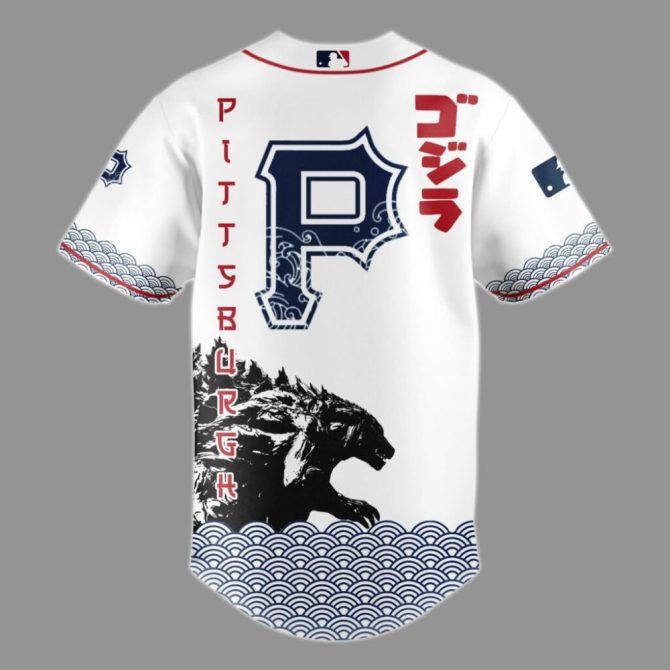 Exclusive Godzilla X Pirates Jersey – Limited Edition Fan Gear For Mlb Enthusiasts - Image 3