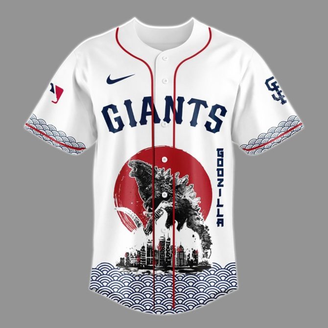 Limited Edition Godzilla X Giants Baseball Jersey - Unique Design & High-Quality Fabric - Image 2