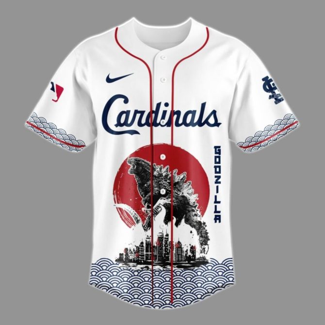 Limited Edition Godzilla X Cardinals Jersey - Unique Design & Bold Style - Image 2