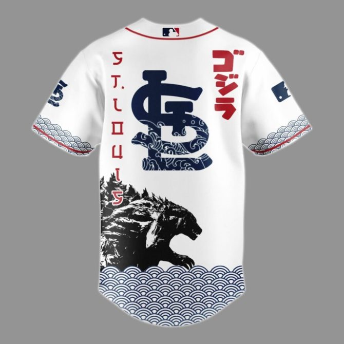 Limited Edition Godzilla X Cardinals Jersey - Unique Design & Bold Style - Image 3