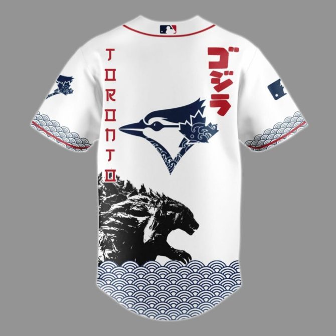 Limited Edition Godzilla X Blue Jays Jersey - Official Mlb Apparel For Fans - Image 3