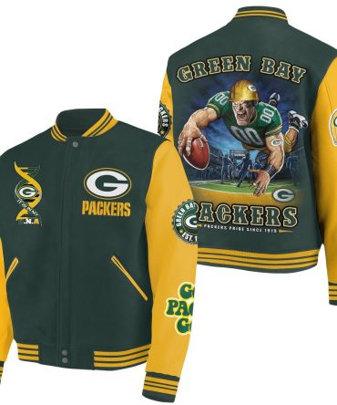 Green Bay Packers Varsity Jacket - Bold & Stylish Fan Gear For Ultimate Game Day Pride