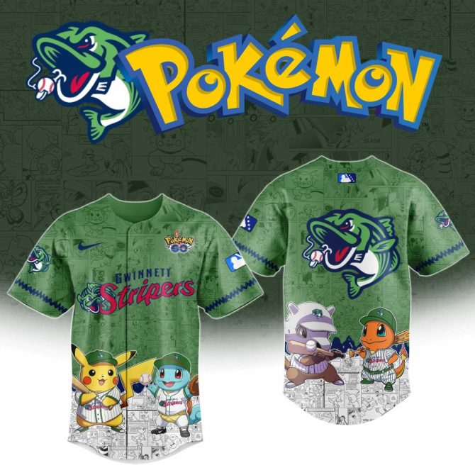 Limited Edition Pokémon Gwinnett Stripers Jersey – Perfect For Fans & Collectors!