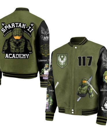 Epic Spartan Ii Academy Jacket - Master Chief Inspired Varsity Coat For Gamers
