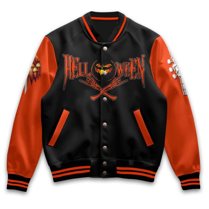 Limited Edition Helloween Varsity Jacket - Stylish Halloween Bomber With Unique Design - Image 2
