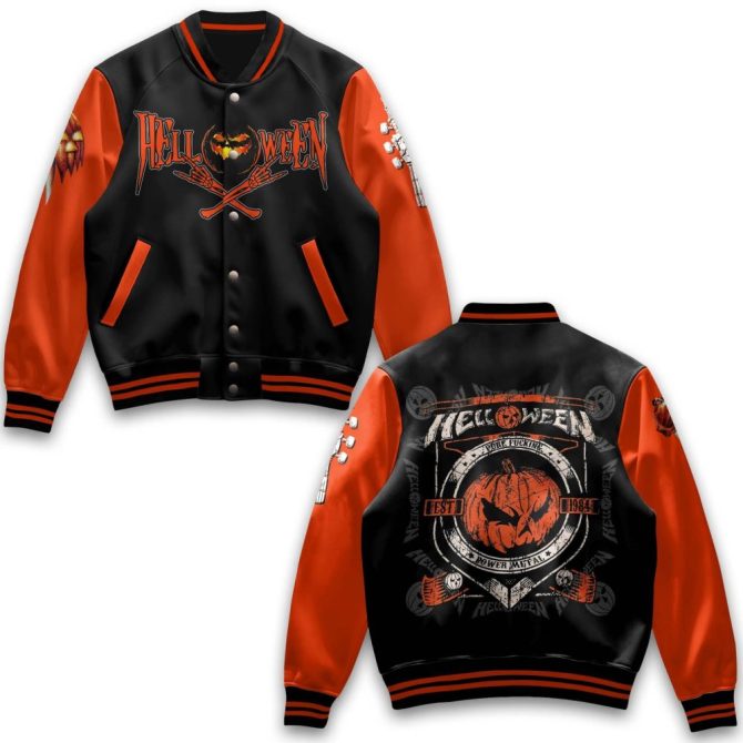 Limited Edition Helloween Varsity Jacket - Stylish Halloween Bomber With Unique Design