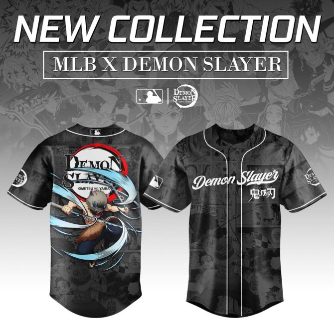 New Mlb X Demon Slayer Baseball Jersey – Anime Fans Must-Have! Limited Edition
