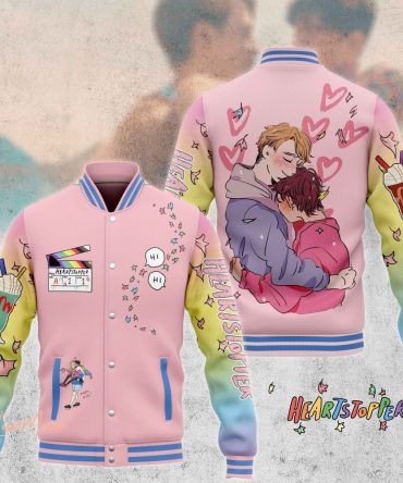 Heartstopper Varsity Jacket – Cute Pastel Design, Unisex Style, Perfect Gift For Fans