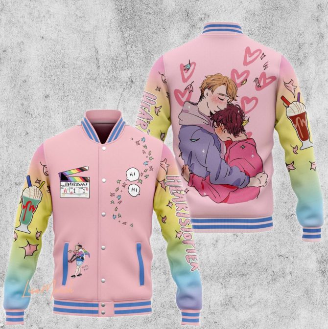 Heartstopper Varsity Jacket – Cute Pastel Design, Unisex Style, Perfect Gift For Fans - Image 2