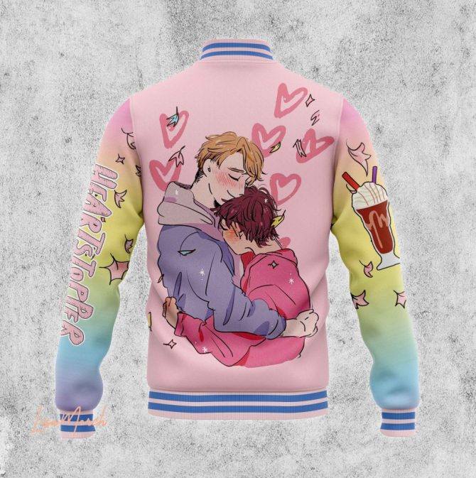 Heartstopper Varsity Jacket – Cute Pastel Design, Unisex Style, Perfect Gift For Fans - Image 4