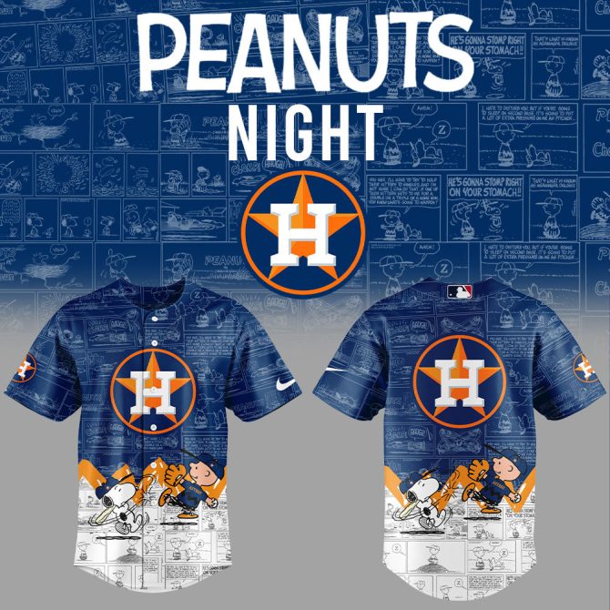 Limited Edition Peanuts Night Baseball Jersey - Astros Fan Gear By Nike