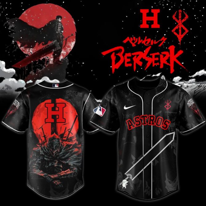 Berserk Astros Jersey - Limited Edition Anime Fan Apparel For Baseball Lovers