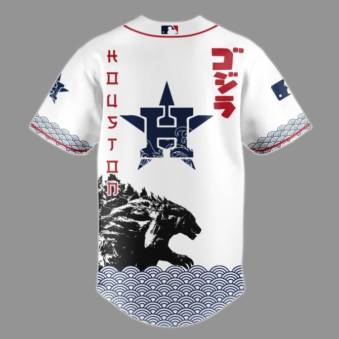 Limited Edition Godzilla X Astros Baseball Jersey – Unleash The Beast In Style! - Image 3