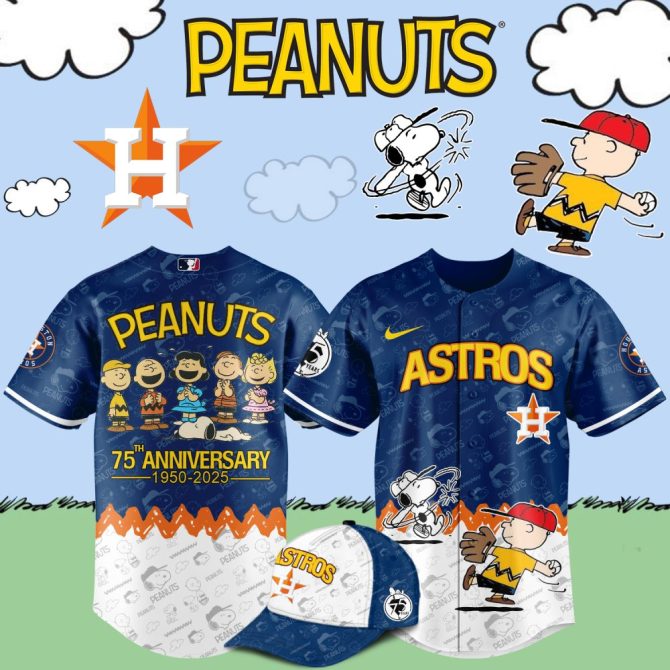 Astros Peanuts 75Th Anniversary Jersey & Cap Set – Limited Edition Fan Gear