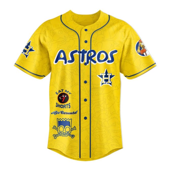 Astros X Simpsons Limited Edition Jersey - Homer D'Oh! Design - Bold Yellow Fan Gear - Image 2