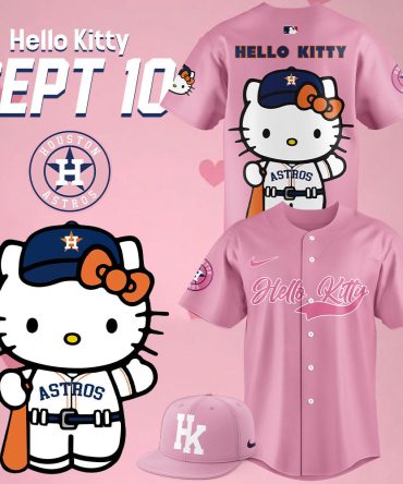 Limited Edition Hello Kitty X Houston Astros Pink Jersey & Cap Set – Perfect Gift For Fans!