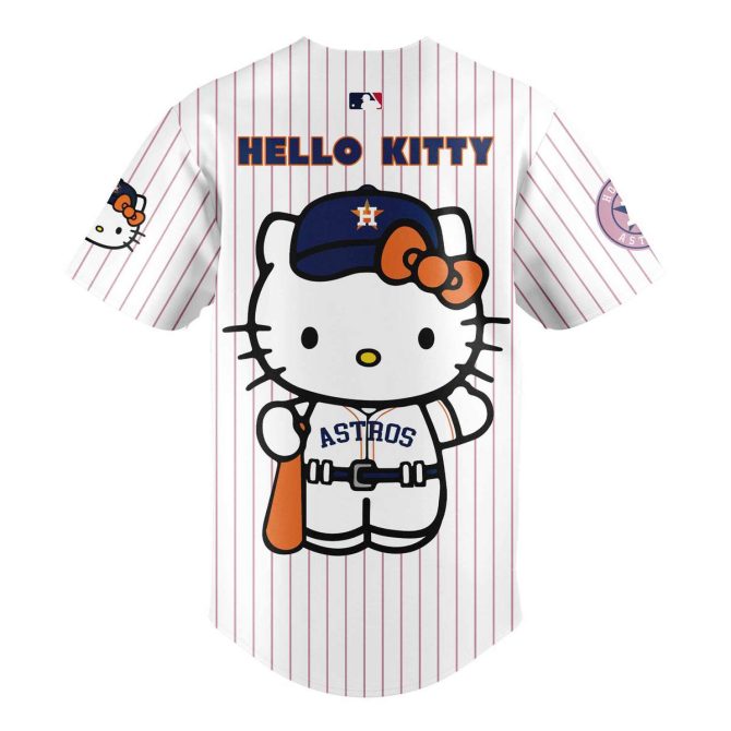 Limited Edition Hello Kitty Houston Astros Jersey & Cap Set – Perfect For Fans! - Image 3