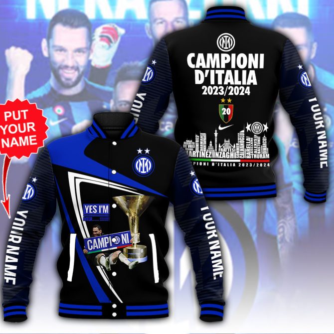 Inter Milan Customizable Champion Jacket 2023/24 – Personalized Name, Celebrate Victory!